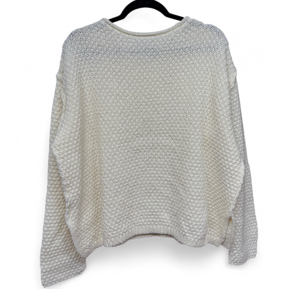 3 7 Orchard Cream Cable Knit Sweater Size Large Oversized Chunky - Picture 8 of 9